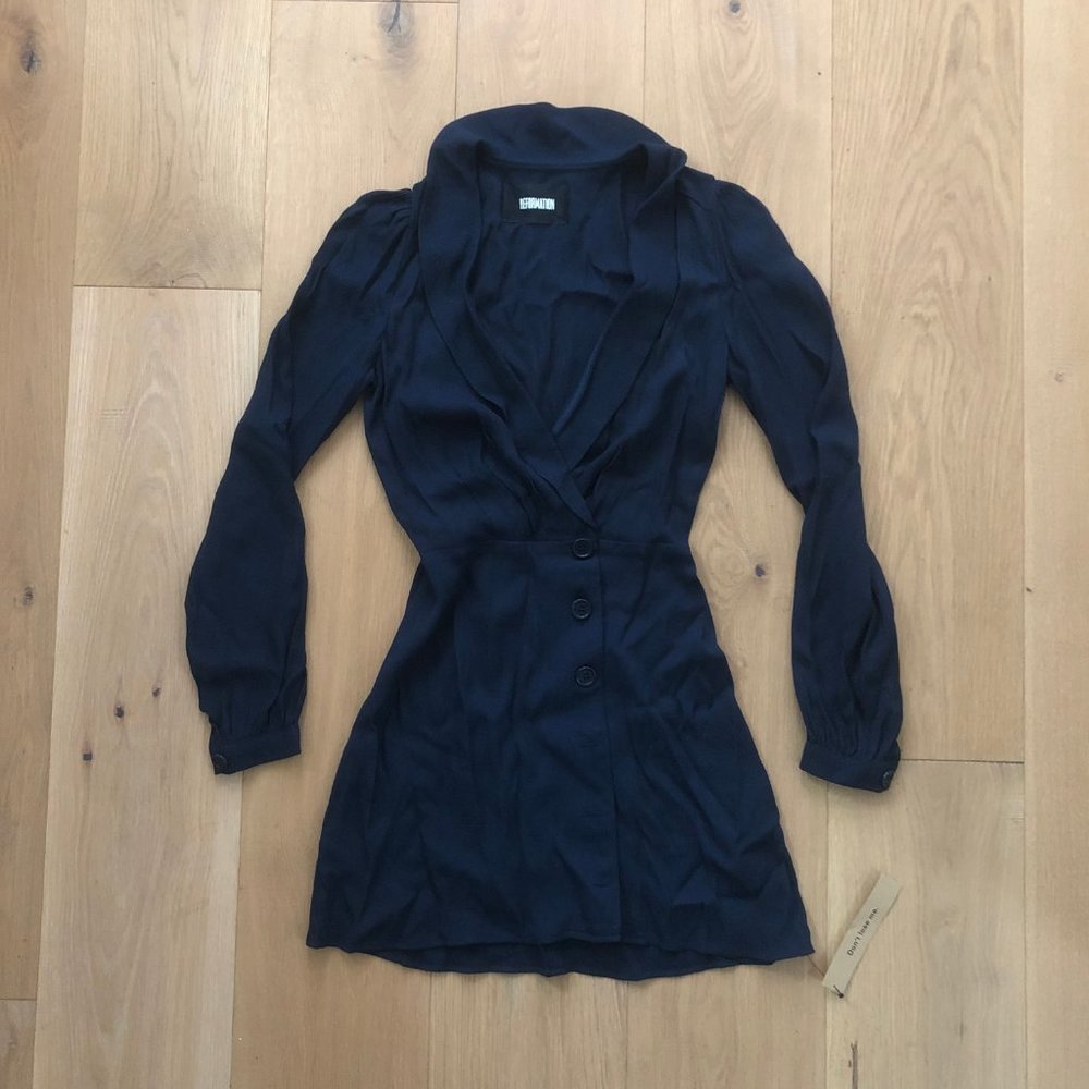 *NEW with Tag* Reformation Navy Wrap Dress, Size 0